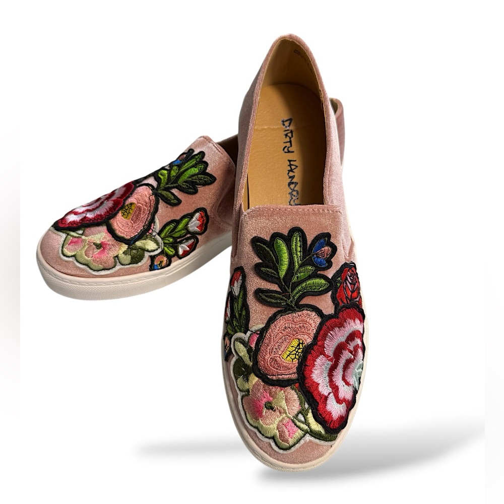 Dirty Laundry Pink Floral Embroidered Slip-Ons brand new - Picture 1 of 7